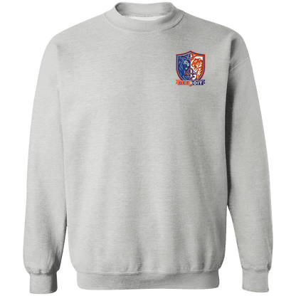 Lions Tigers Crest Crewneck Pullover Sweatshirt — Sport Grey — Front