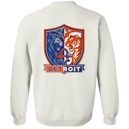 Lions Tigers Crest Crewneck Pullover Sweatshirt — White — Back