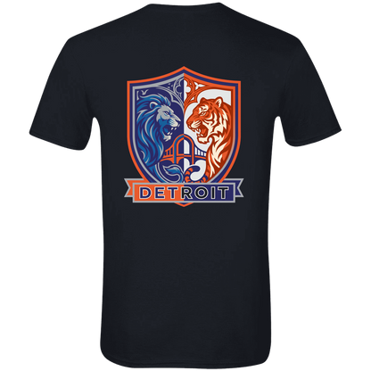 Lions Tigers Crest Mens Tee — Black — Back