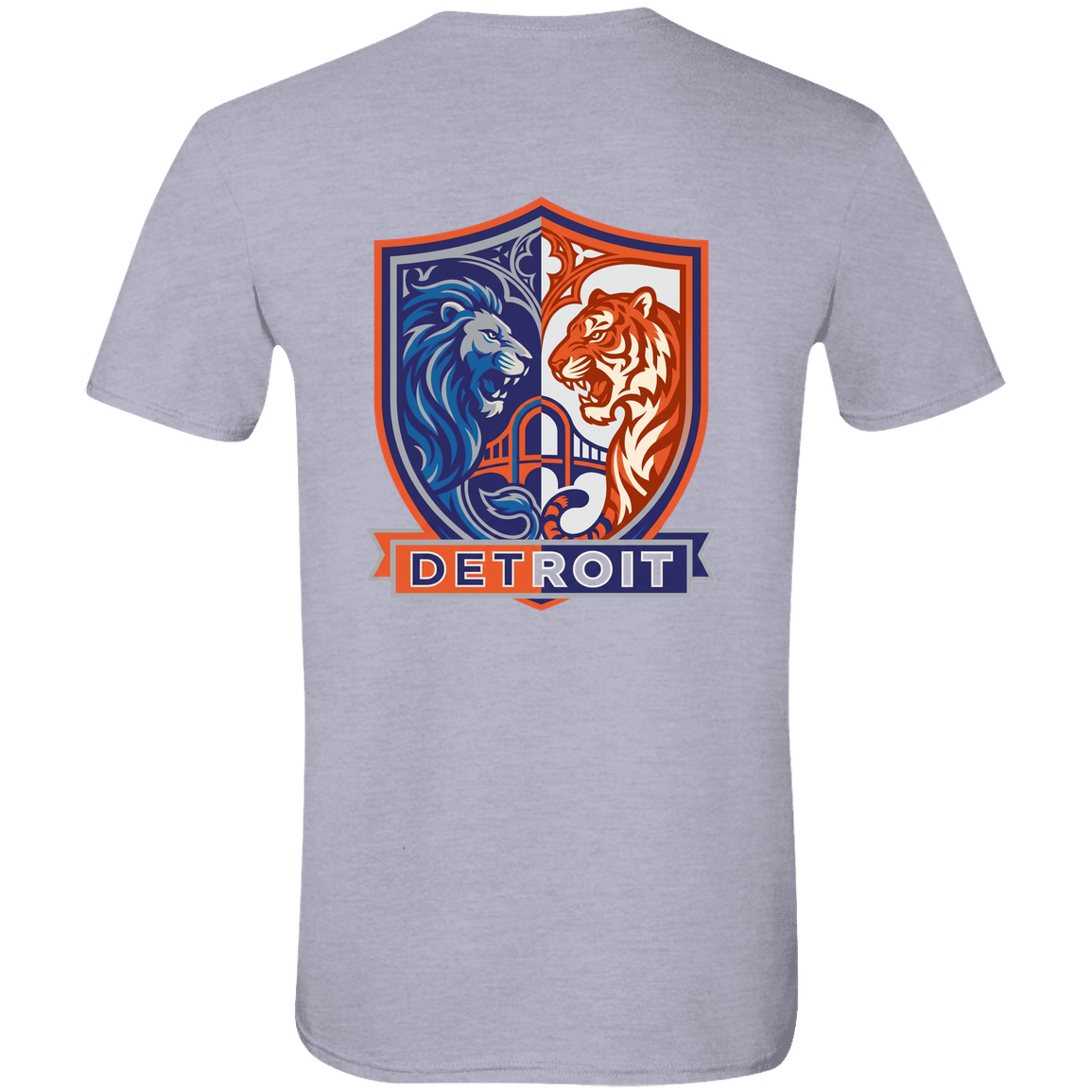 Lions Tigers Crest Mens Tee — Sport Grey — Back