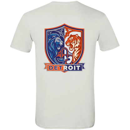 Lions Tigers Crest Mens Tee — White — Back