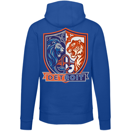 Lions Tigers Crest Unisex Hoodie — True Royal — Back