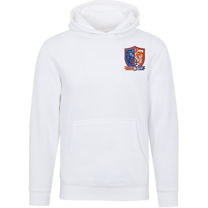 Lions Tigers Crest Unisex Hoodie — White — Front