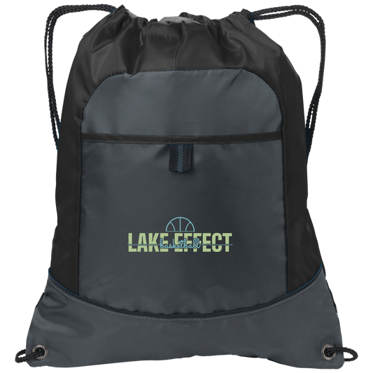 lake-effect-legends-dome-script-port-authority-pocket-cinch-pack — Deep Smoke/Black — Front — source sha256 0a0da4aecddd255a57d6122b9eb808a97d2b4880e06eaa7489743360bebb404f — Color position 1