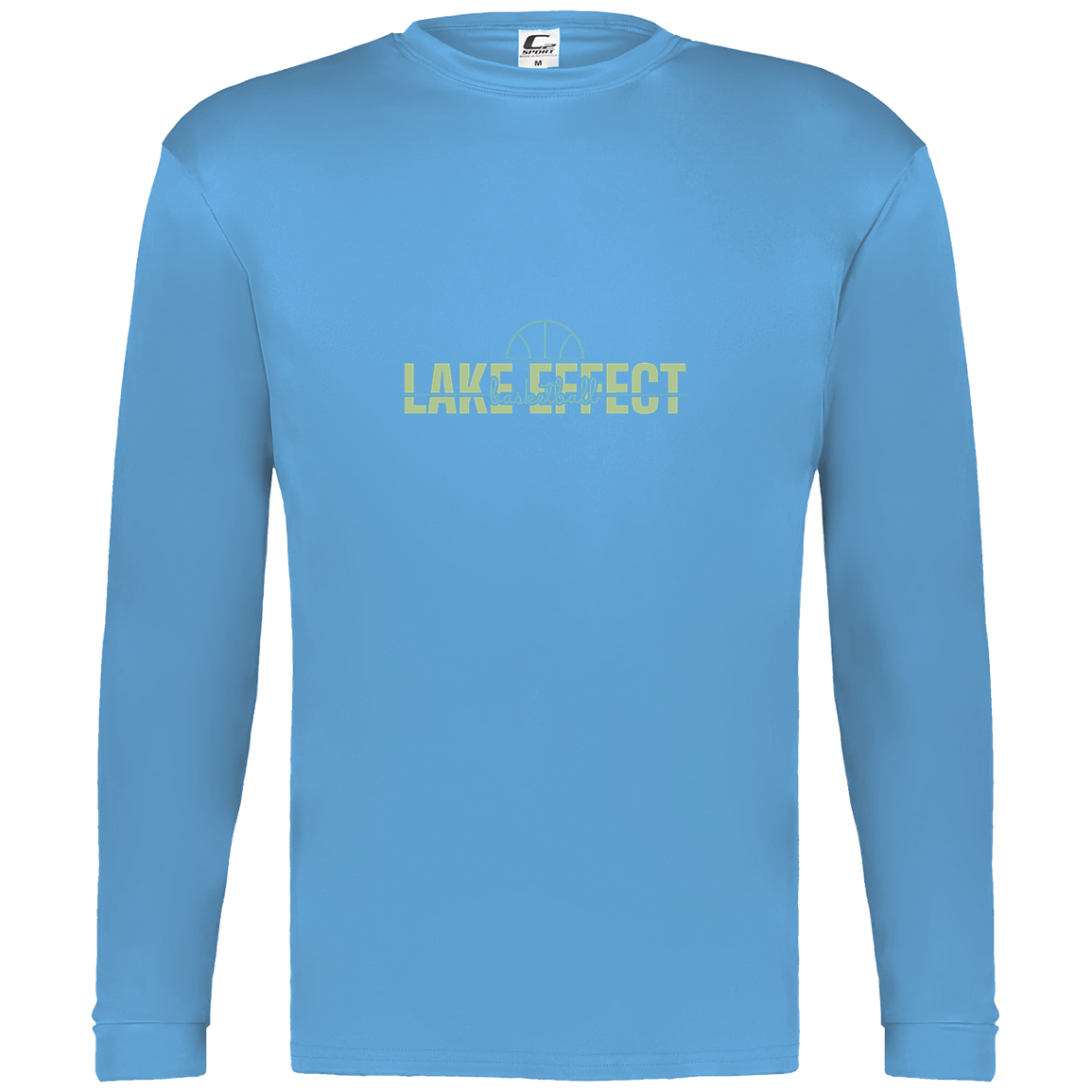 lake-effect-legends-dome-script-c2-mens-performance-long-sleeve-tee — Columbia Blue — Front — source sha256 290b9f4c5214362dc1a07320b5e2f9ed1fdd5cb725931dd4e7760b2a239d1576 — Color position 5