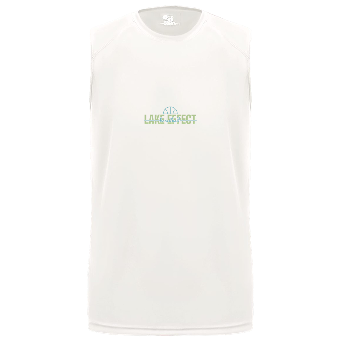 lake-effect-legends-dome-script-badger-b-core-sleeveless-performance-tee — White — Front — source sha256 2c2b1f79fc45ac254bab309322982b0574e613d29fb8c188e0fb35d889445591 — Color position 4