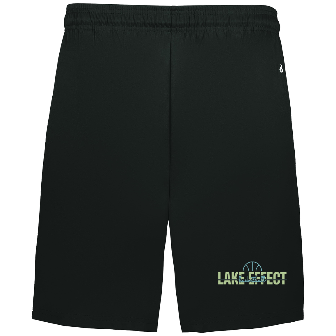 lake-effect-legends-dome-script-badger-adult-b-core-7-inch-short-with-pockets — Black — Front — source sha256 4329f407e78c9e604d55a1b6492e7fff1d3ad74ec221a6a0eead367d97b59448 — Color position 1