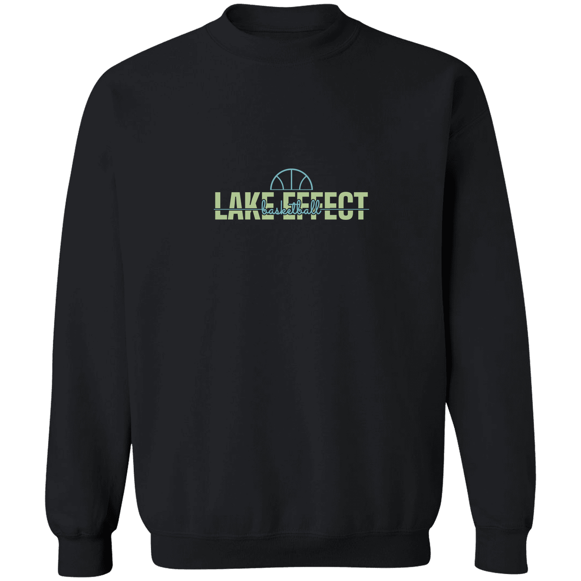 lake-effect-legends-dome-script-gildan-crewneck-pullover-sweatshirt — Black — Front — source sha256 727676c9264c87ed6e5a0a5886a1e5b2fc5b4af61ddcb43f4ed6af2b2a0cdb31 — Color position 4