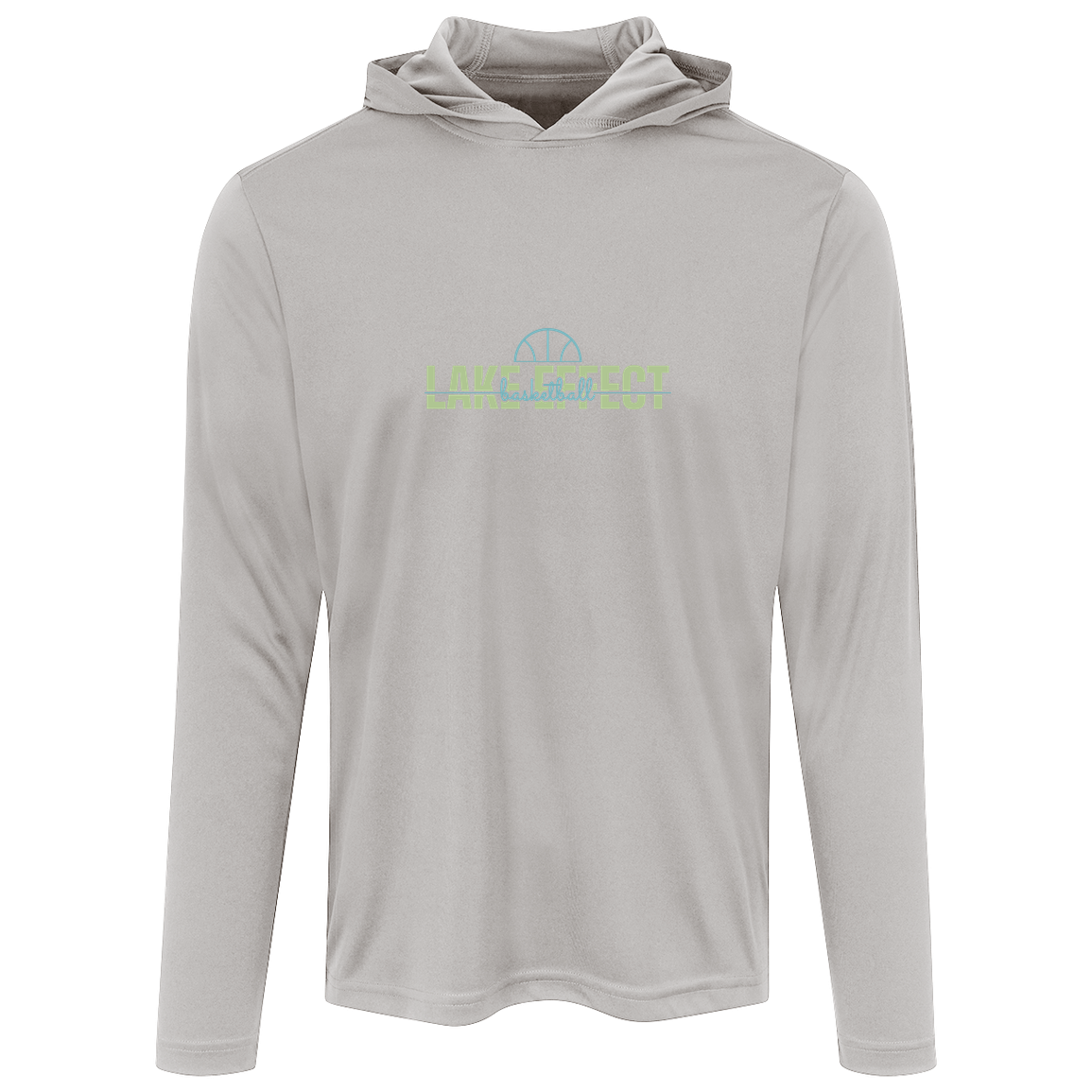 lake-effect-legends-dome-script-sport-tek-mens-competitor-hooded-tee — Silver — Front — source sha256 9530a0bafdeacb697e4003248c909f643ef80794a360c1b7b197262641601752 — Color position 3