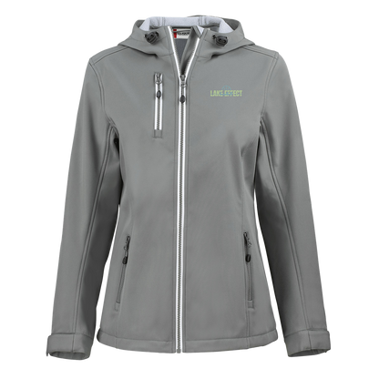 lake-effect-legends-dome-script-clique-womens-eco-stretch-softshell-jacket — Slate — Front — source sha256 b79f44baf4902109e8a760391bb3fbbf26cc760796b05eb548c75ae777ed8f7d — Color position 2