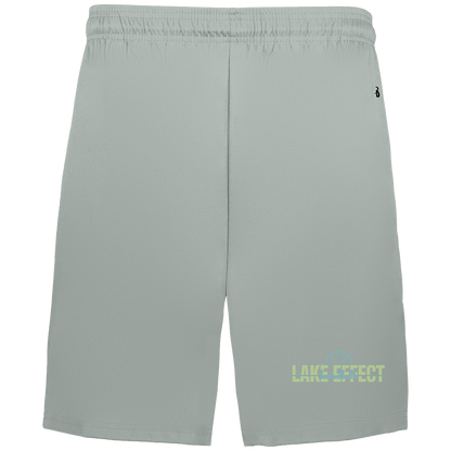 lake-effect-legends-dome-script-badger-adult-b-core-7-inch-short-with-pockets — Silver — Front — source sha256 c542527679a6ac5f8a73d9e2c2df5f0f2e2069db5afb43d0b21cf4a162b55101 — Color position 3