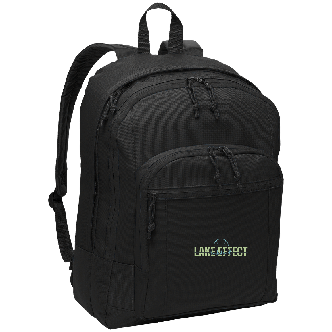 lake-effect-legends-dome-script-port-authority-basic-backpack — Black — Front — source sha256 d3f6f550cb283e01c3e70fa810c6da5639810e803cd111f904b8f595be735f0c — Color position 1