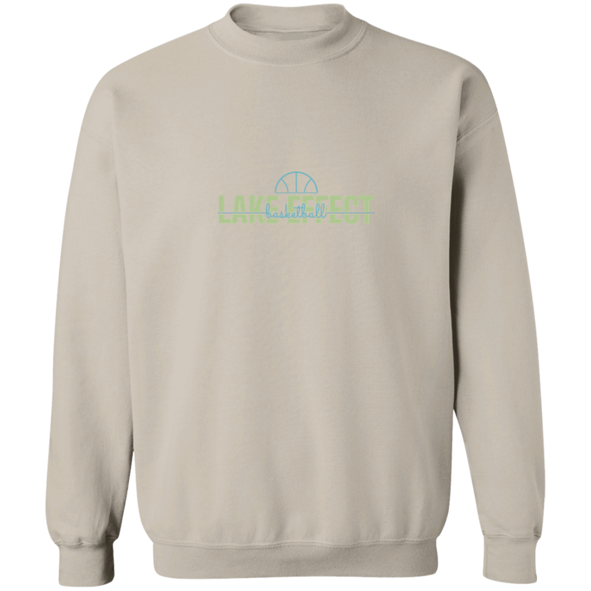 lake-effect-legends-dome-script-gildan-crewneck-pullover-sweatshirt — Sand — Front — source sha256 e2c252142d032085d54d551406b19b4c5ced932ee506ac0c5ad75ec1d780e60c — Color position 5
