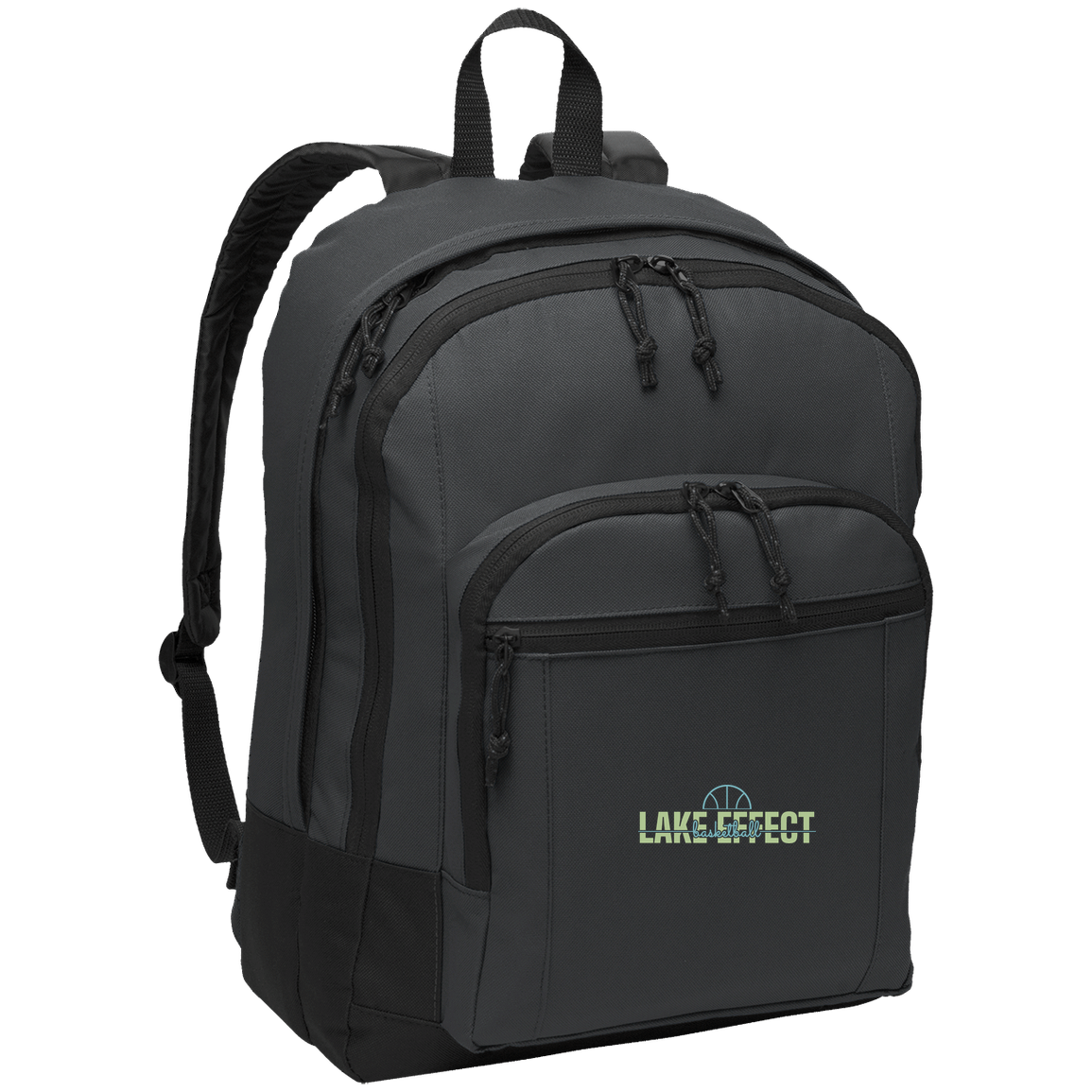 lake-effect-legends-dome-script-port-authority-basic-backpack — Dark Charcoal — Front — source sha256 eee3f86f94549781d72df93a00a089612a2e906ce69639a4295aa98e9288d693 — Color position 2