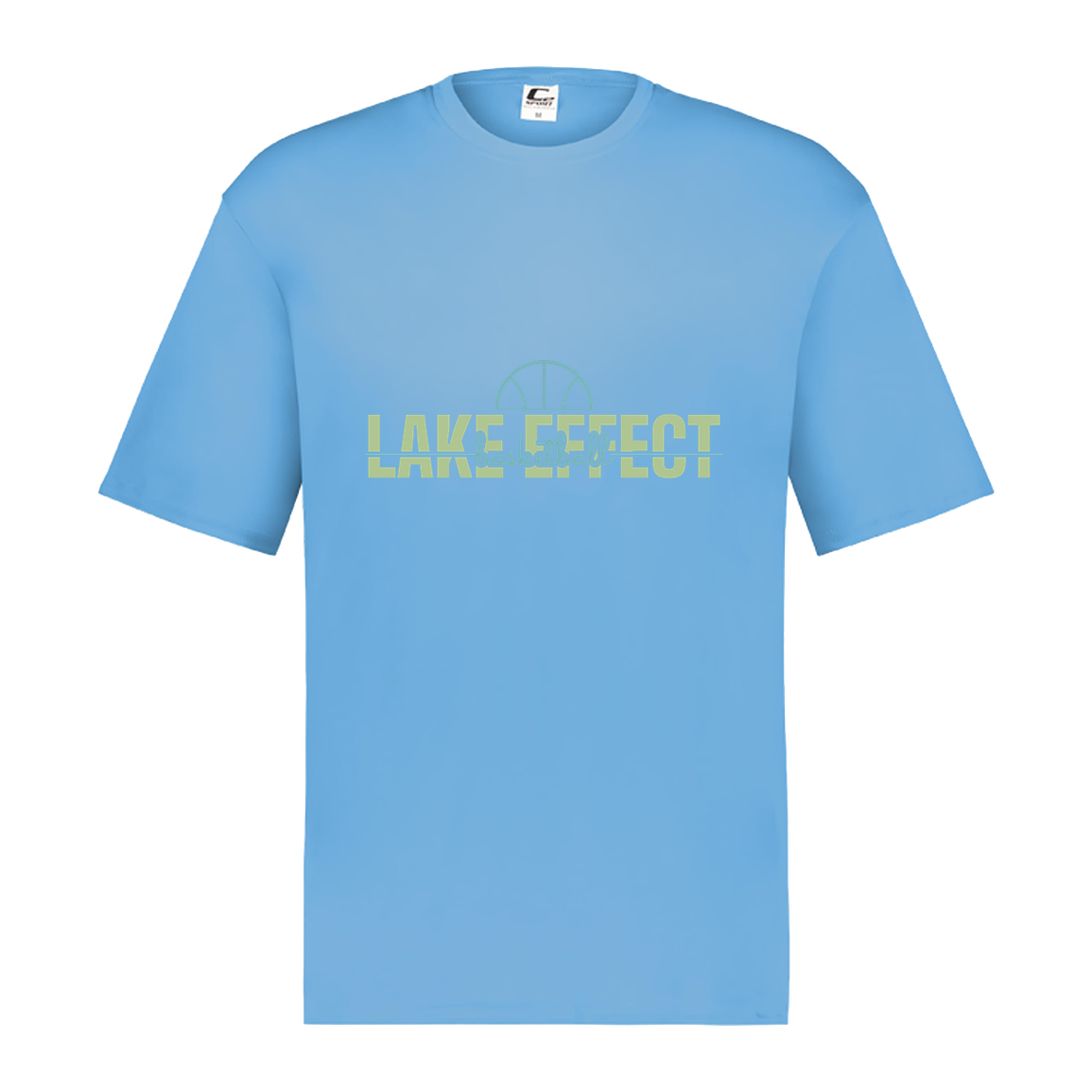 lake-effect-legends-dome-script-c2-mens-performance-short-sleeve-tee — Columbia Blue — Front — source sha256 f76174a1904ee85d4a3f71641dde2e6c608384310a6871a47af9f19ac1bcfcab — Color position 5