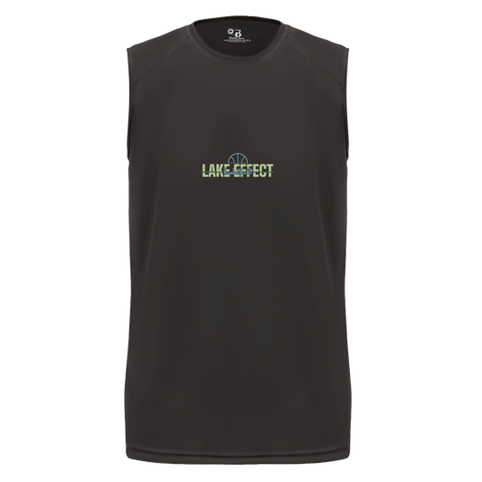lake-effect-legends-dome-script-badger-b-core-sleeveless-performance-tee — Black — Front — source sha256 f979b1c9891d8818c2bb3d71efb4460d043f46f1285de360806d4398c655334a — Color position 1