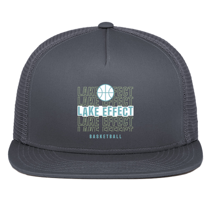 lake-effect-legends-echo-highlight-pacific-headwear-d-series-5-panel-trucker-snapback-cap — Graphite — Front — source sha256 0df3ae274fe930bcd6bd10cf39995708941495952a654e69f80a0aaccef6c2ed — Color position 3