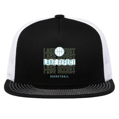 lake-effect-legends-echo-highlight-pacific-headwear-d-series-5-panel-trucker-snapback-cap — Black/White — Front — source sha256 2a1e32c3c711b6e1ee79ab4a2acdc3b1eadad7d1e0bbbcd73855abf2ef9c15c1 — Color position 2