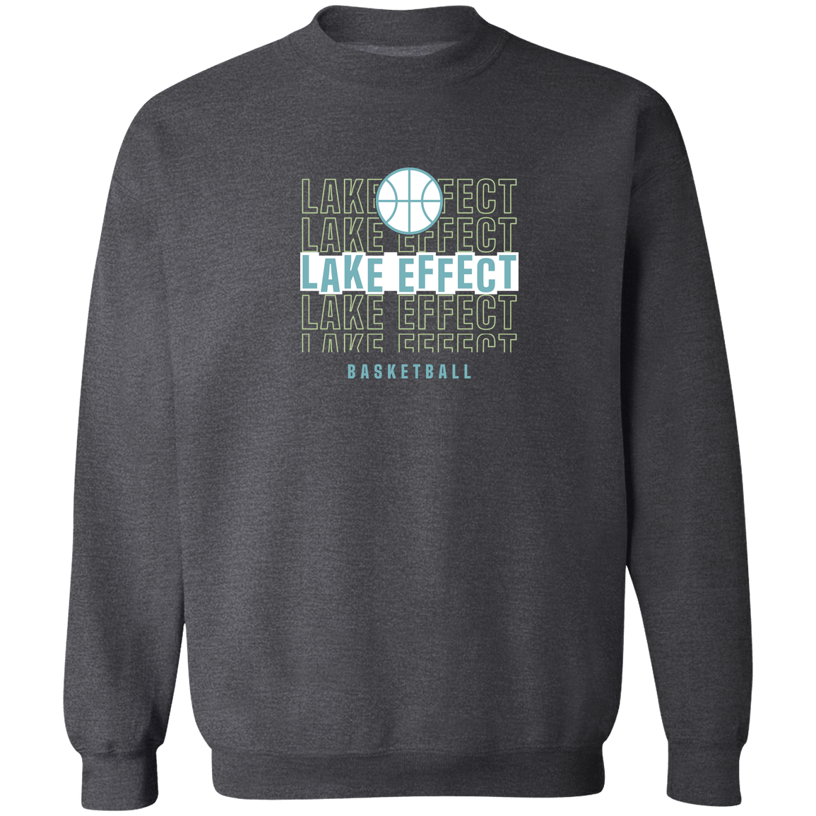 lake-effect-legends-echo-highlight-gildan-crewneck-pullover-sweatshirt — Dark Heather — Front — source sha256 68ea486ef41521dd193dc6f57c4398717584b419023ffcfce0c5248e1a192485 — Color position 6