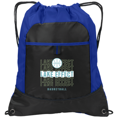 lake-effect-legends-echo-highlight-port-authority-pocket-cinch-pack — Black/Hyper Blue — Front — source sha256 ca10193d8479938cb78d8050b86da871fa0046bac0d18b32f24ea37ccdbfa62a — Color position 2