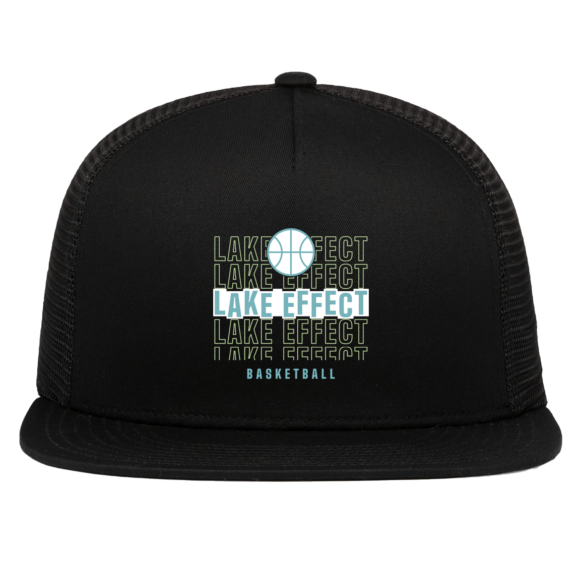 lake-effect-legends-echo-highlight-pacific-headwear-d-series-5-panel-trucker-snapback-cap — Black — Front — source sha256 cc6fd33885cc64e46d56b9116af5ea4e5d5fdc4e112914f624d491515bff7741 — Color position 1