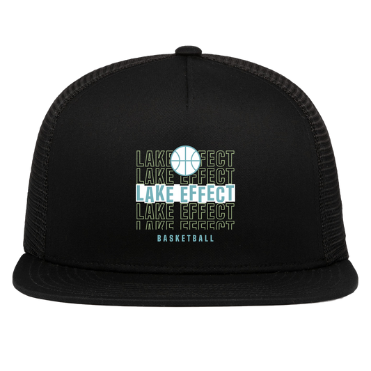 lake-effect-legends-echo-highlight-pacific-headwear-d-series-5-panel-trucker-snapback-cap — Black — Front — source sha256 cc6fd33885cc64e46d56b9116af5ea4e5d5fdc4e112914f624d491515bff7741 — Color position 1