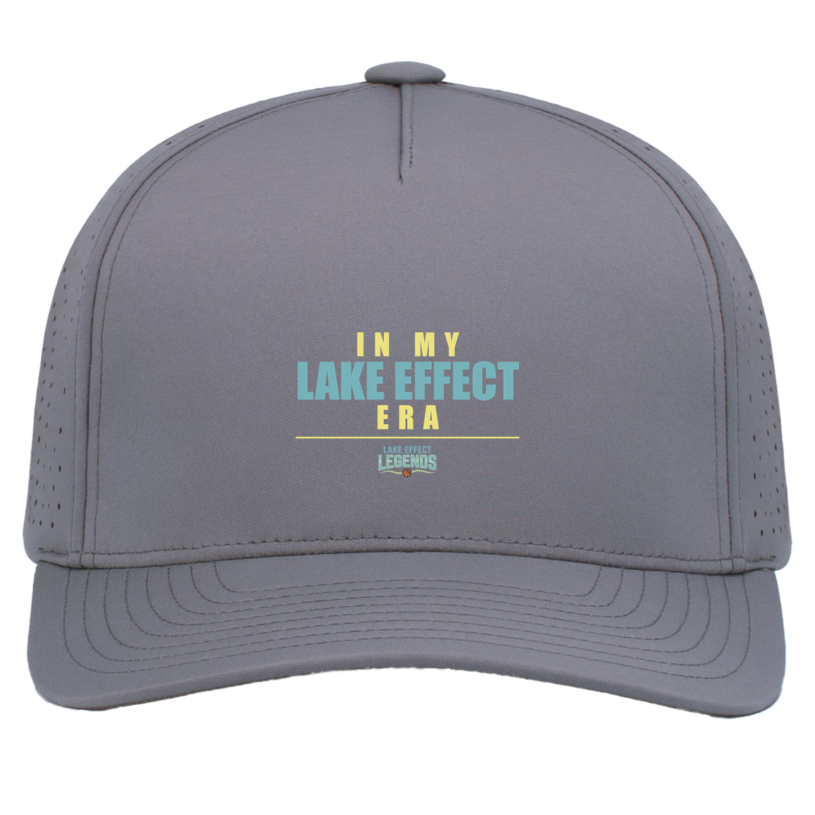 lake-effect-legends-era-stack-pacific-headwear-weekender-perforated-snapback-cap — Graphite — Front — source sha256 20f0d118515b6104b739461b71a8e5004b2fd0bb675740979acae0c0a9342bc0 — Color position 4