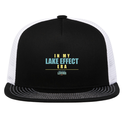 lake-effect-legends-era-stack-pacific-headwear-d-series-5-panel-trucker-snapback-cap — Black/White — Front — source sha256 28da348c5591d5ca09aff92b2677afc7ae9679cafe8650002a677e2070d6f088 — Color position 2