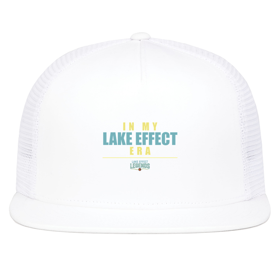 lake-effect-legends-era-stack-pacific-headwear-d-series-5-panel-trucker-snapback-cap — White — Front — source sha256 52377d3db27f1777378fddf028ed55401ef1de5f2da1ec57eec311905ce63455 — Color position 5