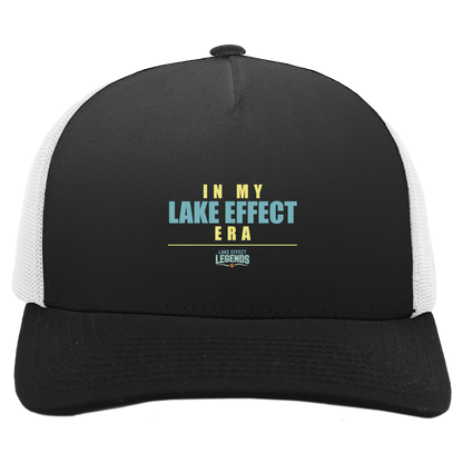 lake-effect-legends-era-stack-pacific-headwear-5-panel-trucker-snapback-cap — Black/White — Front — source sha256 5b0768320c3bcb0403b4424df033fbd8a4f6fca9a9e31d2312617e61dc81df68 — Color position 4