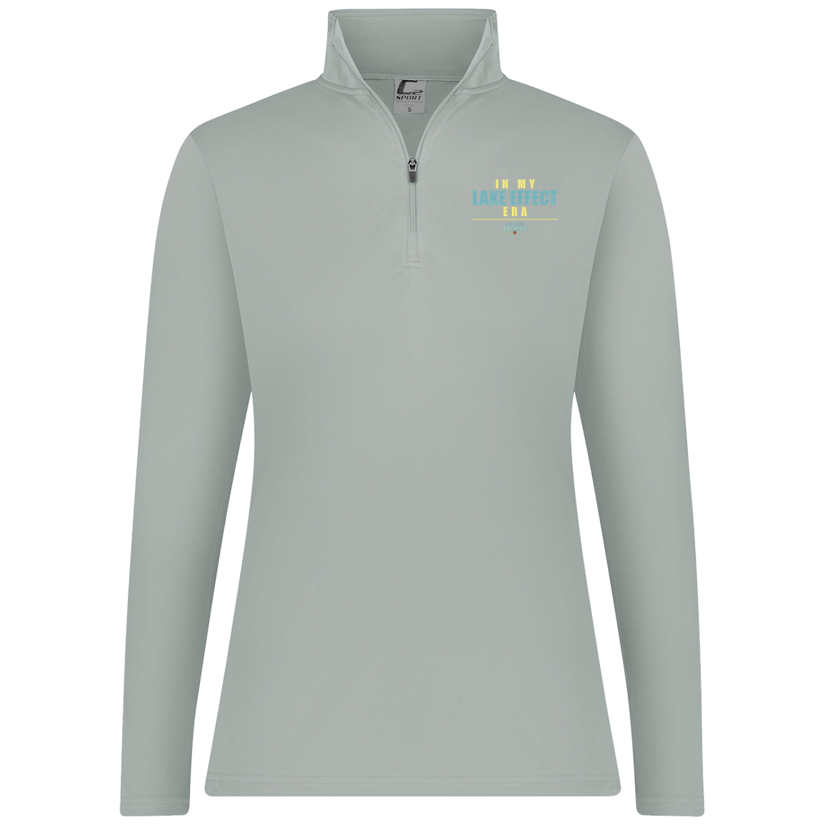 lake-effect-legends-era-stack-c2-womens-1-4-zip-pullover — Silver — Front — source sha256 79192ee38e39f5ecd4c5df8e5c950f12efbd08b5f7c46996c7915baa0464335a — Color position 2