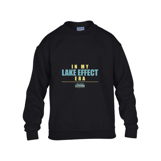 lake-effect-legends-era-stack-gildan-kids-heavy-blend-fleece-crew — Black — Front — source sha256 7fe44af3b5ad2f454fa6c278623f0f62fa1da796316a84cdf45b396c302a1468 — Color position 1