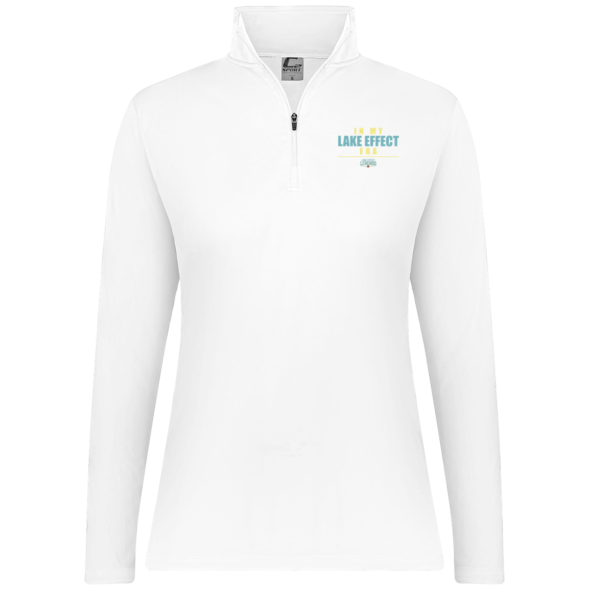 lake-effect-legends-era-stack-c2-womens-1-4-zip-pullover — White — Front — source sha256 94105a857646f1f6a2f3d52b4f11a9b266f80327f03a34430ae76d4a85626900 — Color position 3