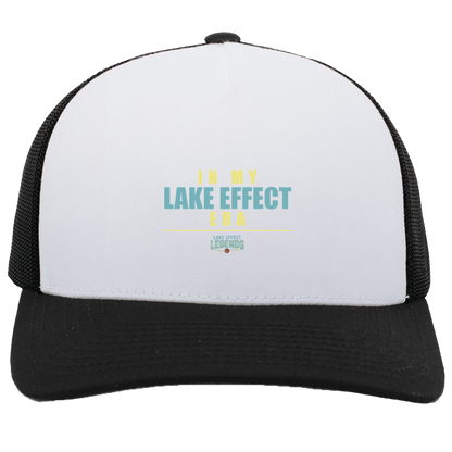 lake-effect-legends-era-stack-pacific-headwear-5-panel-trucker-snapback-cap — White/Black — Front — source sha256 9e6110ff8cb8fc96b316cbc76f60a3a801877e269ca5241dafecb6161f9a574e — Color position 5