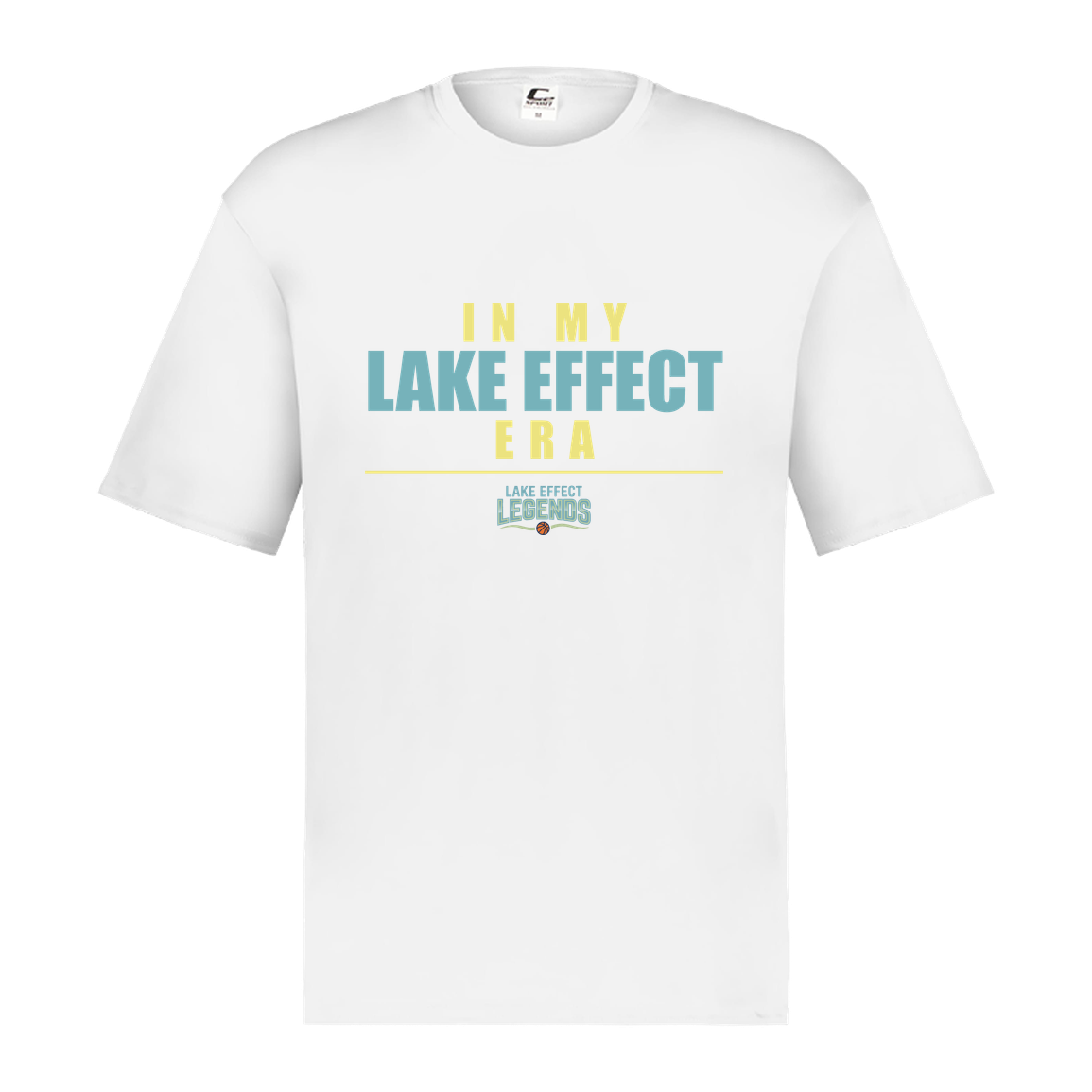 lake-effect-legends-era-stack-c2-mens-performance-short-sleeve-tee — White — Front — source sha256 c4047d5fca8a1d088e1e71574e73443d53a7a138ddea93cca403a8d13e7edd65 — Color position 4