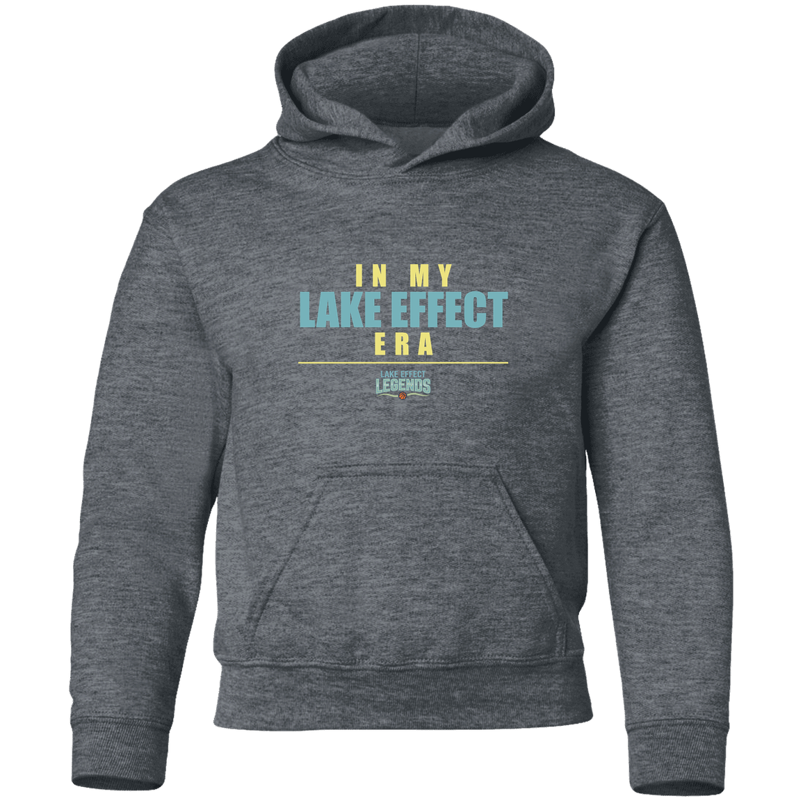 lake-effect-legends-era-stack-gildan-youth-pullover-hoodie — Dark Heather — Front — source sha256 f0922297b60a01f2bc69b26903a39a8b186b22718bf187fdea8829fc8c83d39f — Color position 4