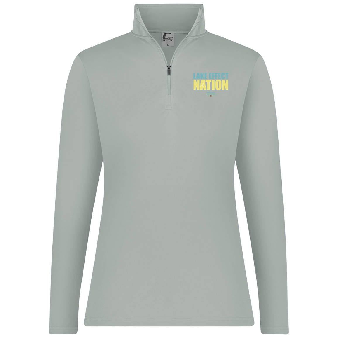 lake-effect-legends-hoops-nation-c2-womens-1-4-zip-pullover — Silver — Front — source sha256 10ba57d534192f7d50ee270a40cdc2e4485fd466acdf147b80220ee8a3590d02 — Color position 2