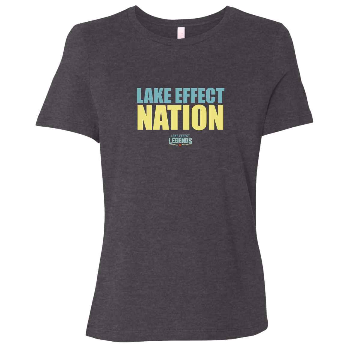 lake-effect-legends-hoops-nation-bella-canvas-ladies-relaxed-jersey-short-sleeve-t-shirt — Dark Grey Heather — Front — source sha256 196c0a7cb53a57b3f35126dd35450b1afee88a7275ff4bbb25167f17bc28c1e8 — Color position 6
