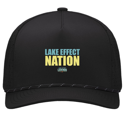 lake-effect-legends-hoops-nation-pacific-headwear-weekender-perforated-snapback-cap — Black/Black — Front — source sha256 1e6db7ec9c7a5f3ef9c3fea5332be591d0cd07bafa011d7903cb6404199cd5a8 — Color position 1