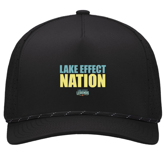 lake-effect-legends-hoops-nation-pacific-headwear-weekender-perforated-snapback-cap — Black/Black — Front — source sha256 1e6db7ec9c7a5f3ef9c3fea5332be591d0cd07bafa011d7903cb6404199cd5a8 — Color position 1