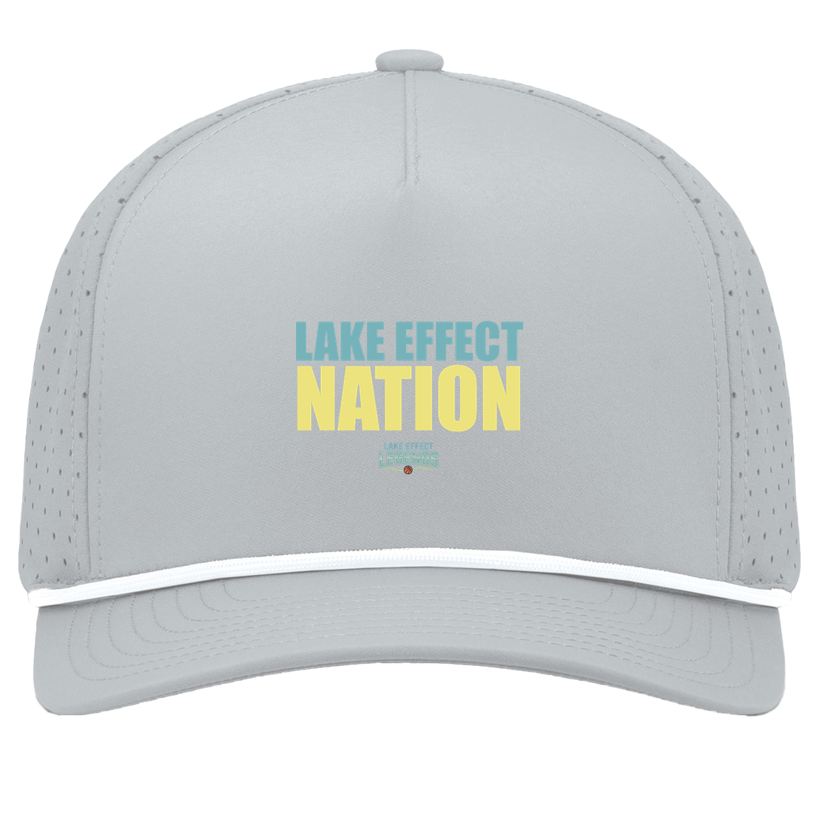 lake-effect-legends-hoops-nation-pacific-headwear-weekender-perforated-snapback-cap — Silver/White — Front — source sha256 3cb1f3e9b0b0951c1e6419a9f3ba39c78b5b44b30b204d26a75a04f715f63876 — Color position 5