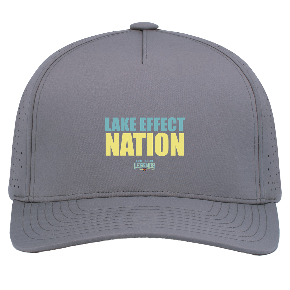 lake-effect-legends-hoops-nation-pacific-headwear-weekender-perforated-snapback-cap — Graphite — Front — source sha256 3ee3ee4e3b85a61257e6bd5978cbc5eb3146c9d0965924fa2ecab74dd3cd46d8 — Color position 4