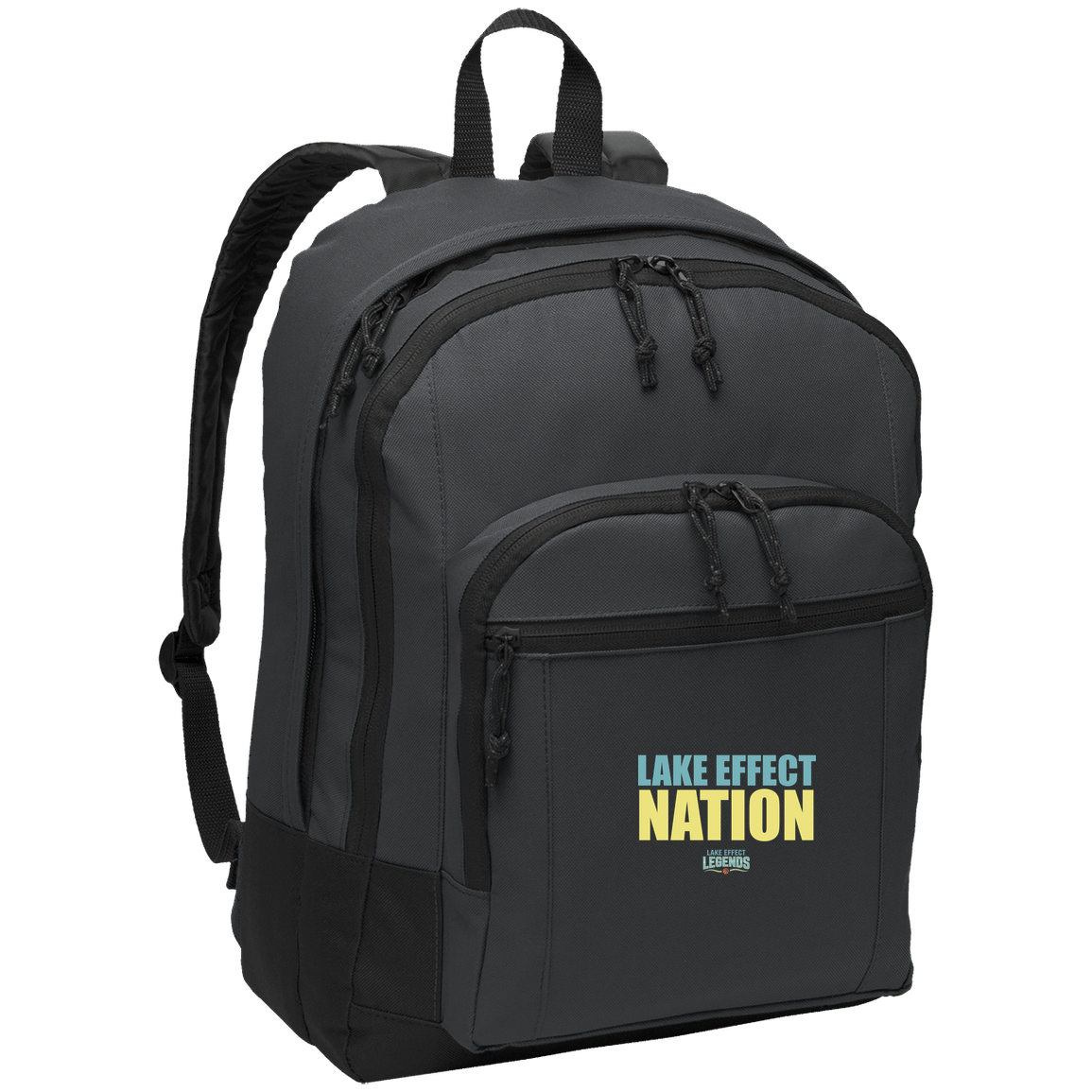 lake-effect-legends-hoops-nation-port-authority-basic-backpack — Dark Charcoal — Front — source sha256 502738fd03d0f4763db1fa52a1aef5a534fa809dfcf9f8d3e84f2f7f135a89bc — Color position 2