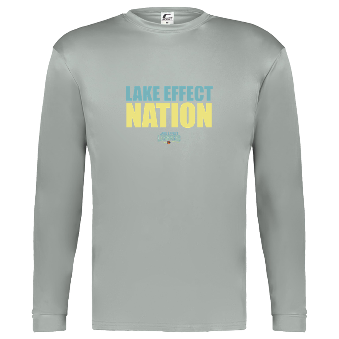 lake-effect-legends-hoops-nation-c2-kids-performance-long-sleeve-tee — Silver — Front — source sha256 7d0201caa8a0932da6cff1ba6c3b453aa80e0379cf0175e8f28b2f57719e4d16 — Color position 3