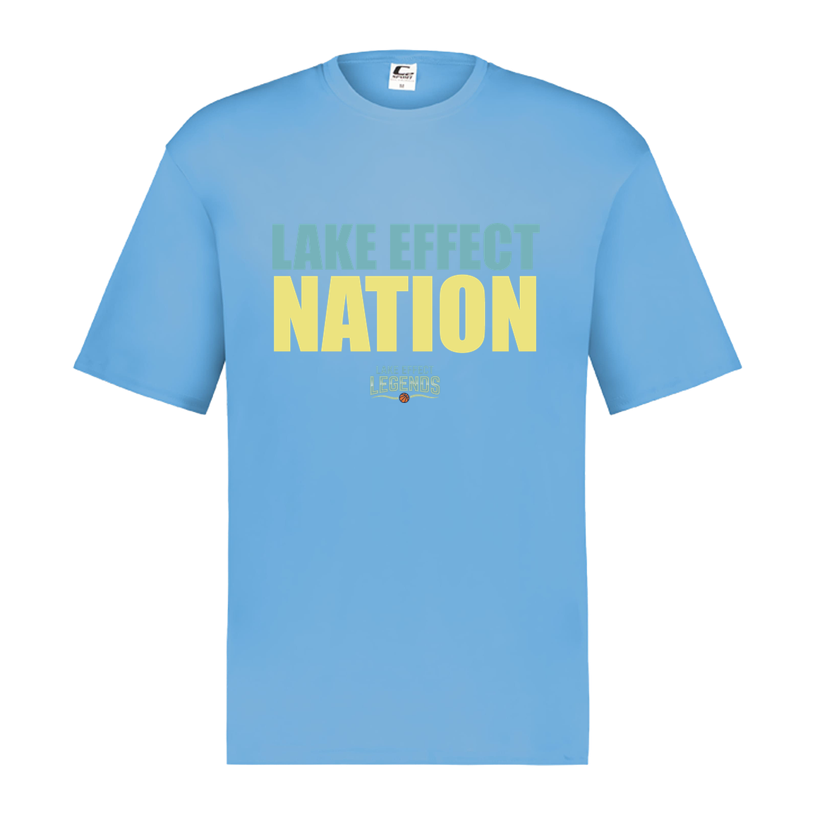 lake-effect-legends-hoops-nation-c2-mens-performance-short-sleeve-tee — Columbia Blue — Front — source sha256 8ee5ee253250e6ac542d440cea16a920c62c1b05d1340ec8e33f00bff1426a02 — Color position 5