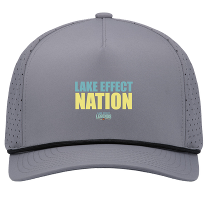 lake-effect-legends-hoops-nation-pacific-headwear-weekender-perforated-snapback-cap — Graphite/Black — Front — source sha256 9208b27cd57ecb245d61707519c9d5334df8927753d5b7cefd71e9e58deb3307 — Color position 3