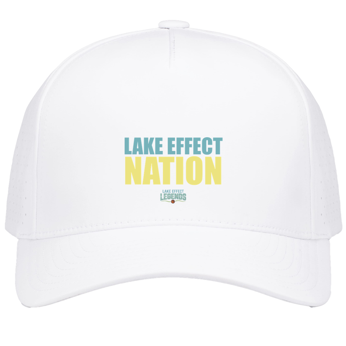 lake-effect-legends-hoops-nation-pacific-headwear-weekender-perforated-snapback-cap — White — Front — source sha256 934bcbe10613a304372f6eb00f29a31c87e5bb2abbefdfb7665c06d6d483d727 — Color position 6