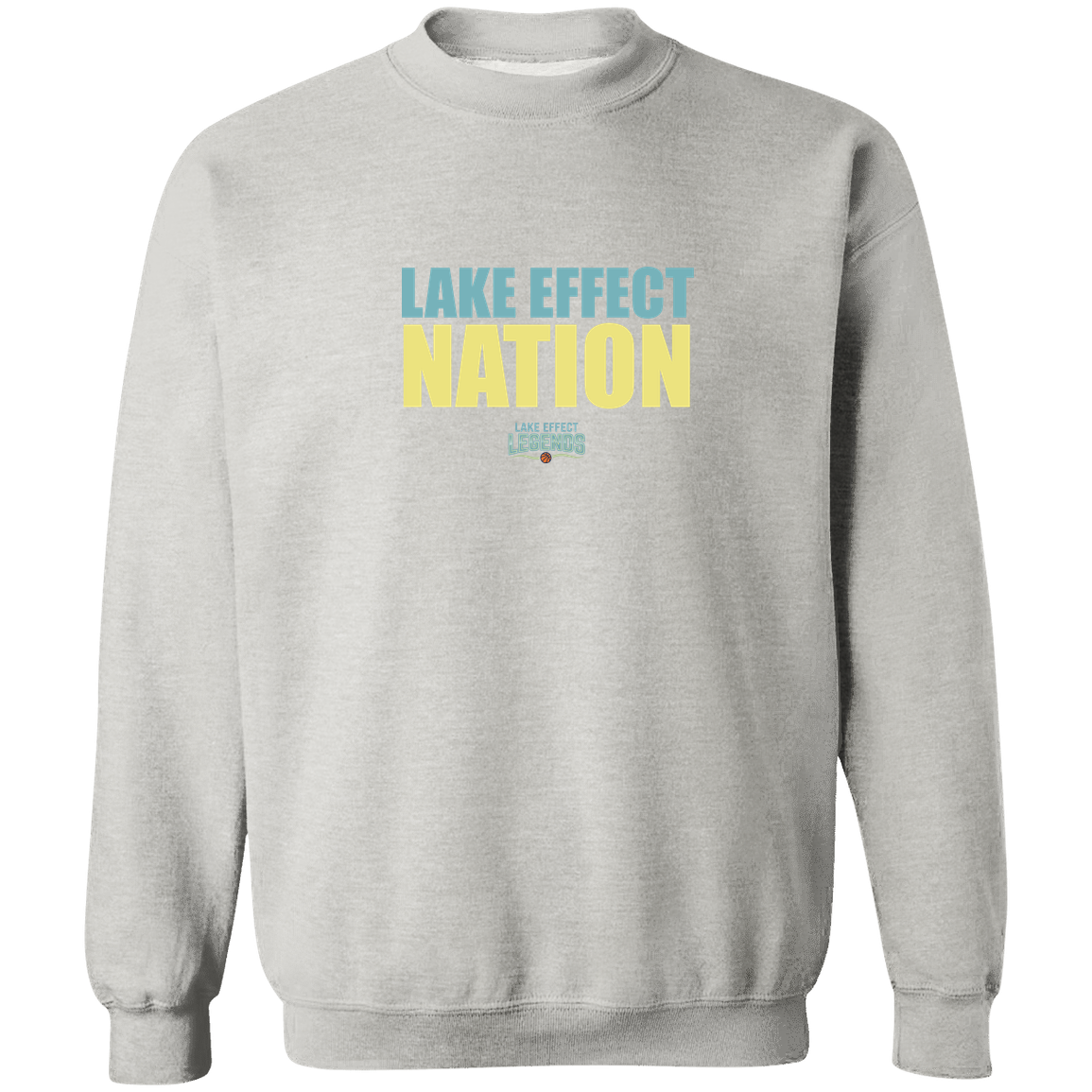 lake-effect-legends-hoops-nation-gildan-crewneck-pullover-sweatshirt — Ash — Front — source sha256 aeaa34786a5cf1320fbba11e7cdd20a4f6394cd14c8f76054fa69a00ec3985b9 — Color position 2
