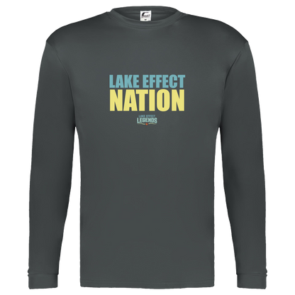 lake-effect-legends-hoops-nation-c2-kids-performance-long-sleeve-tee — Graphite — Front — source sha256 e92e5a709567edd80428bb8f021daeb0488e3221f7fdc5182db454d3f6ab9632 — Color position 2