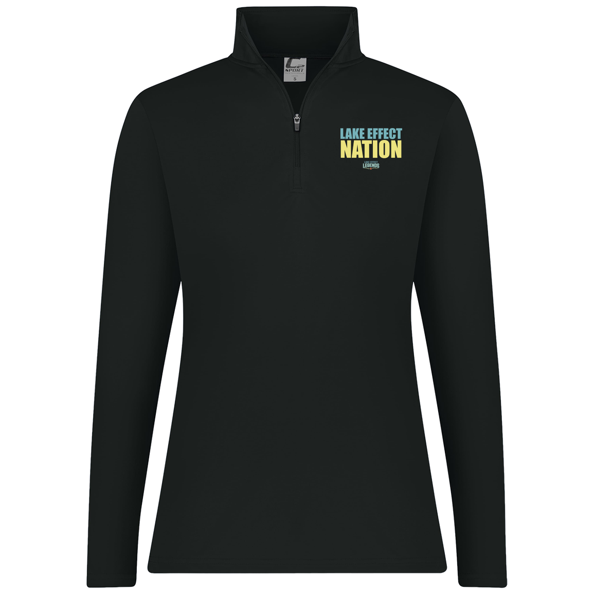 lake-effect-legends-hoops-nation-c2-womens-1-4-zip-pullover — Black — Front — source sha256 f100b26b2b47544e351b7011ee16dfd0e1180bb8e2b181d4acceaccd66a60b6a — Color position 1